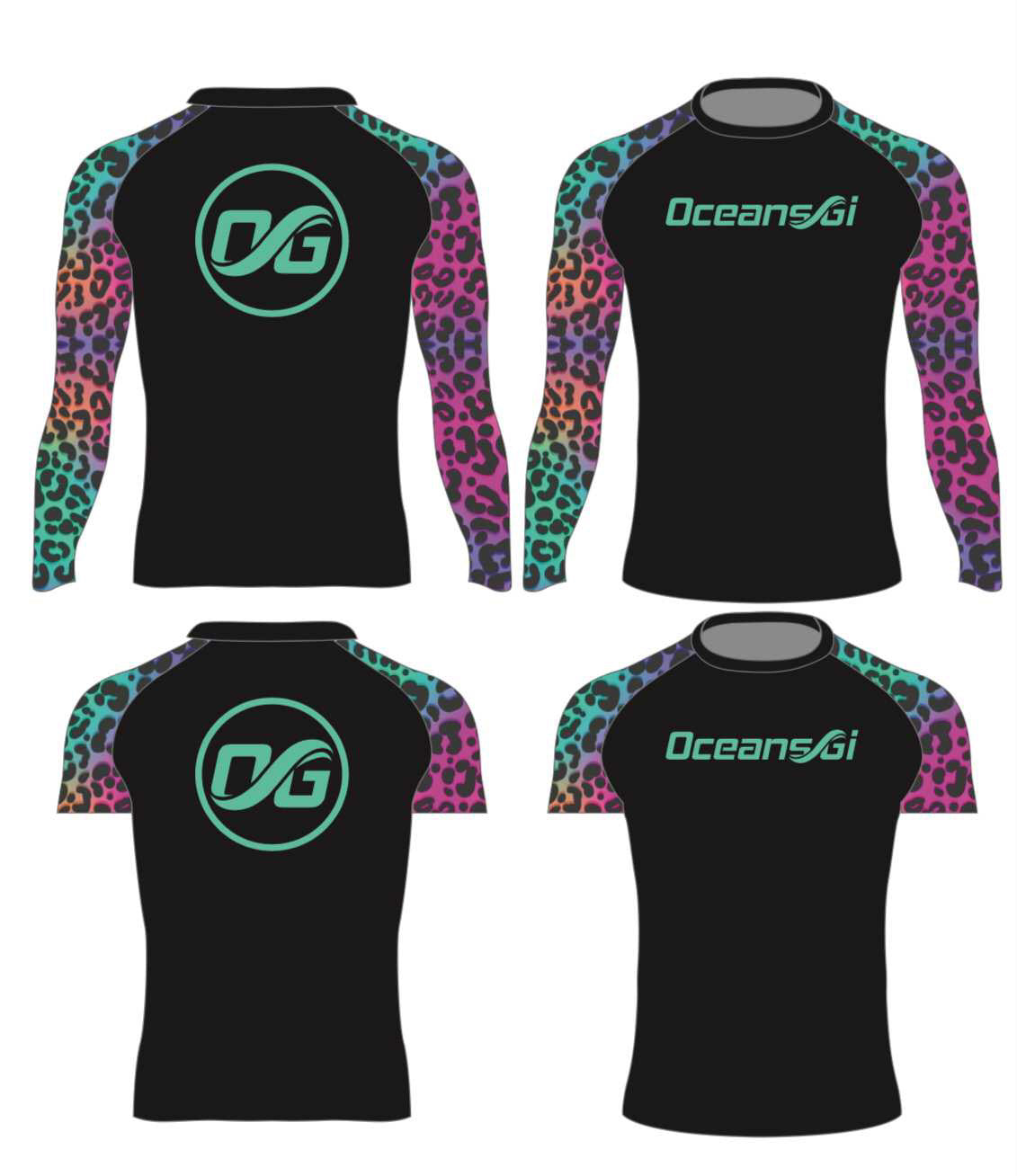 Neon Leopard Rash Guard - Youth and Adult