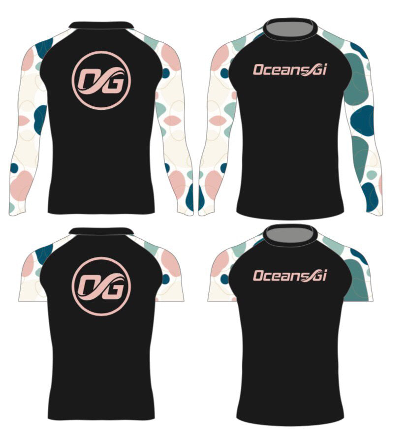 Peachy Pebbles Rash Guard - Youth and Adult