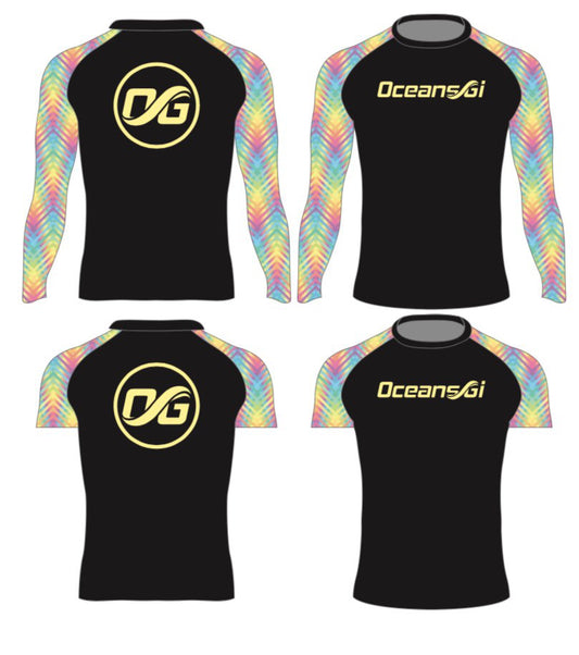 Colorful Kaleidoscope Rash Guard - Youth and Adult