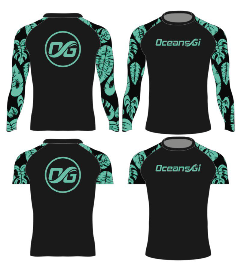 Turquoise Tropics Rash Guard - Youth and Adult